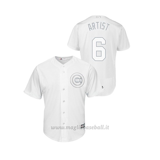 Maglia Baseball Hombre Chicago Cubs 6 Nicholas Castellanos 2019 Players Weekend Artist Replica Bianco